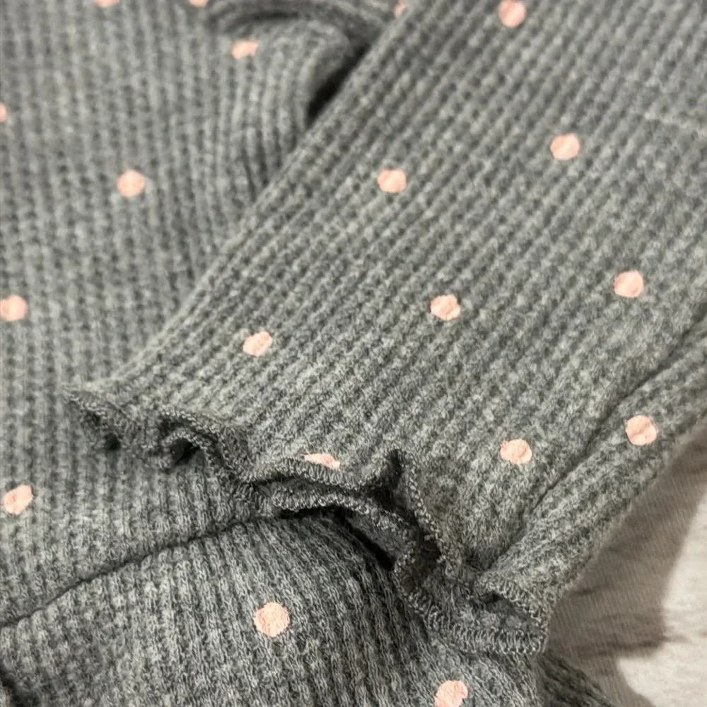 Carter's Baby Girls Gray and Pink Polka Dot Thermal Bodysuit